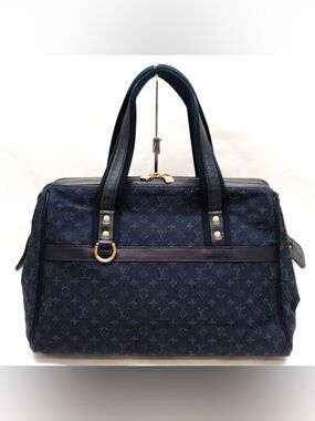 Louis Vuitton Mini Lin Josephine GM Navy Monogram Canvas Boston Bag